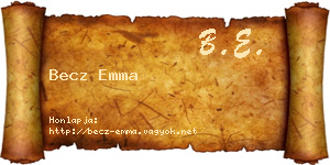 Becz Emma névjegykártya